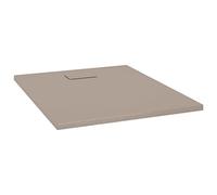 Receveur de douche SMC marron 100 x 80 cm avec seuil bas - Receveur de douche antidérapant pour douche sans barrière - Bac de fond plat avec drain, idéal pour la rénovation de salle de bain et