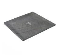 Receveur de douche - U-TILE - 100 x 100 cm Haute densité aspect pierre naturelle 904 avec grille centrée