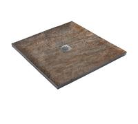 Receveur de douche - U-TILE - 90 x 90 cm Haute densité aspect pierre naturelle 902 avec grille centrée