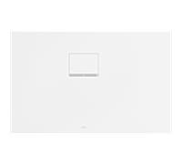 Receveur de Squaro Infinity UDQ1170SQI2LVRW 110 x 70 Villeroy und Boch 4 cm, Blanc Pierre, pose d'angle contre le mur à gauche