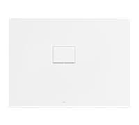 Receveur de Squaro Infinity UDQ1180SQI2LVRW 110 x 80 Villeroy und Boch 4 cm, Blanc Pierre, pose d'angle contre le mur à gauche