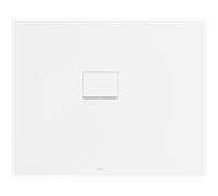 Receveur de Squaro Infinity UDQ1190SQI2LVRW 110 x 90 Villeroy und Boch 4 cm, Blanc Pierre, pose d'angle contre le mur à gauche