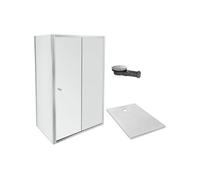 Receveur douche Ipso 100x80 + paroi porte pivotante angle + bonde