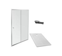 Receveur douche Ipso 120 x 80 + paroi coulissante niche + bonde