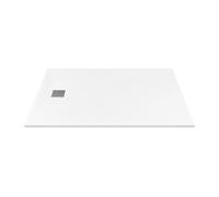 Receveur de douche extra plat à poser ou à encastrer recoupable en résine SMC - Blanc - 120 x 80 cm - MIRNOSA