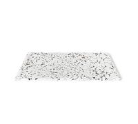 Vente-unique - Receveur extra-plat à poser ou à encastrer recoupable en résine SMC - Effet terrazzo blanc - 120 x 90 cm - MIRNOSA