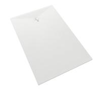 Receveur Kinemoon Evo 120x90 blanc texture pierre lunaire livré avec grille assortie et bonde extra-plate