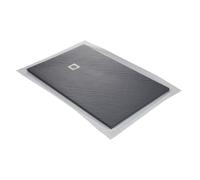 Receveur pierre naturelle graphite noir MARMOX grille carrée acier excentrée