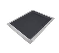 Receveur résine 120x80cm MARMOX RC12080SLATE-7015-LINE - Grille caniveau excentrée - Solid surface - Gris imitation ardoise