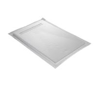 Receveur résine 140x90cm extra-plat MARMOX RC14090LITE-9010-LINE - Grille caniveau excentrée - Blanc imitation ardoise