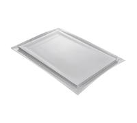 Receveur résine MARMOX imitation marbre blanc - grille caniveau excentrée