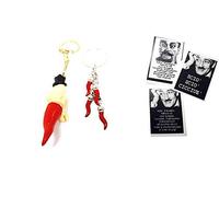 Recevez 2 porte-clés : plastique 7 cm, métal 4 cornes de 2 cm métal et émail, + 1 carte to' FORTUNA phrase à surprise, gobbo main corne corne amulette horn charms lucky gobbo scio napoletani napoli