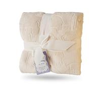 Receving Couverture polaire chaude pour bébé et peluche gaufrée pour bébés dès la naissance (crème)