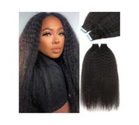 recevoir la ceinture, Brazilian Remy Human Hair Kinky Straight Extensions | Black Multiple Sizes Hair Extension: 14-26 Inch(22 inches)