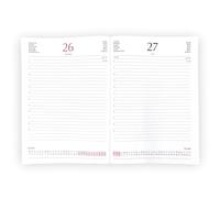 Rechange agenda journalier A5 2027 avec samedi et dimanche séparés, 15 x 21 cm, blanc