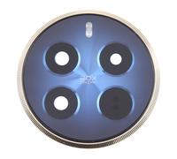 Rechange compatible avec Realme 12 PRO 5G RMX3842 vitre arrière vitre coque lentille objectif + cadre anneau arrière caméra BACK camera (bleu)