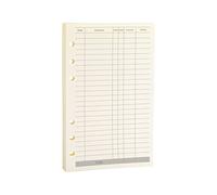 Rechange de papier A6 pour bloc-notes Filofax/6 anneaux, 45 feuilles/90 pages, qualité 100 g/m², format Harphia (A6 9,5 x 17,2 cm, Finances)