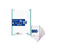 Oxford Recharge A4 160 pages quadrillées 5x5 mm 10 couleurs