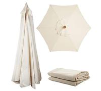 Rechange pour Parasol Terrasse 6 Baleines, 2/3 mètres Toile Rechange pour Parasol avec Air Vent, Housse Rechange pour Parasol, imperméable Anti-UV, pour Plage Piscine Cour Jardin
