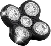 Rechange Tête de Rasoir 5D Tête de Lame Universelle 360° pour Rasoirs Rasage Humide et Sec pour Hommes Lame de Rasoir pour Têtes Chauves(Q949)