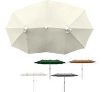 Rechange Toile De Parasol Jardin 3 Têtes 12 Baleines, Ø270cm Imperméable Auvent Remplacement pour Gris/Vert, Housse pour Plage Piscine Cour(Beige)