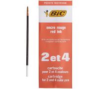 Recharge 2-4 couleurs - BIC - Pointe moyenne - Couleur rouge - Rechargeable - Mixte