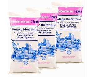 Recharge 84 Soupes au Chou, Maté Vert. Perte de Poids durable. Ventre Plat, Bien-être. Riche en Protéine, Fibres, Sans Graisse. (3x300g) Cure Éclair Méthode Minceur. Naturel. Efficace. Annedelona