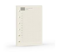 Recharge A7 pour agenda Filofax, 11 styles au choix, 6 trous/100 g/m², 12 x 8 cm, Harphia Daily Plan