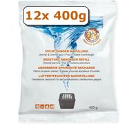 Recharge absorbeur d'humidité - Lot de 12-400 g - Jasmin - Universel - Pour absorbeurs d'humidité à partir de 400 g