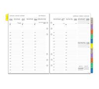 Recharge Agenda Semainier 2027 A5, Planificateur Hebdomadaire et Mensuel avec Onglets, Multilingue, Contacts, Notes et Fériés