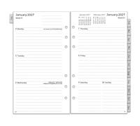 Recharge Agenda Semainier 2027 Format Personal (9,5x17,1cm), Semaine sur 2 Pages avec Onglets Mensuel, Pages Notes et Contacts, Planificateur Hebdomadaire 6 Anneaux, Janvier à Décembre 2027