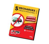 Recharge pour piège à mouches - MASTER TRAP - Recharge pour attraper les mouches - 5 sachets, jusqu'à 15 semaines de protection