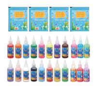 Recharge Aqua Gel Jeux Enfant - 20 Tubes de Gel d'Eau (10 Uni + 10 Nacrés) + 4 Sachets de Chlorure de Calcium - Compatible avec la Majorité des Kits de Gel Magique - Activité Créative DIY 3 Ans et Plu