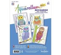 SentoSphère - RECHARGE AQUARELLUM JUNIOR - HIBOUX - Recharge Cartes Aquarellum - Kit peinture - Peinture Aquarellable Magique - A partir de 7 ans - fabriqué en France