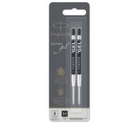 Recharge bille gel - PARKER - Quink - Pointe moyenne - Encre noire - Blister x 2