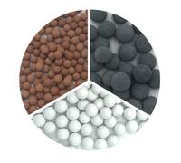 Recharge billes pommeau de douche FACILITYS - 3 sachets calcium, germanium et infrarouge - 9 x 9 x 6,5 cm - Blanc/Gris