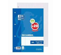 Recharge Couverture Souple A4 100+20 Feuilles 4x4 Bleu Oxford Couleur 400058179