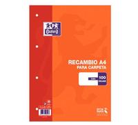 Recharge Couverture Souple A4 100 Feuilles Uni Couleur Orange Oxford 100430209