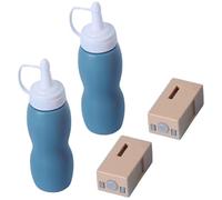 Recharge de bulles, baguette antibrouillard bleue - Bulles élastiques tactiles, lumières LED, sons, gants, 2 recharges de solution à et 2 nébuliseurs pour les jeux en plein air, les fêtes et l