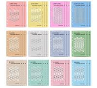 Recharge de classeur Challenge - Format A6 - Enveloppe | Challenge Classeur | Traqueur d'épargne 48 pièces en papier émaillé - Feuilles de planification financière durables |