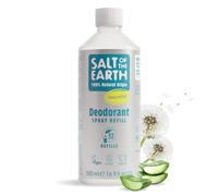 Natural Deodorant Spray Refill by Salt of the Earth, Unscented, Fragrance Free - Vegan, Long Lasting Protection, Leaping Bunny Approved, Made in the UK - 500ml
