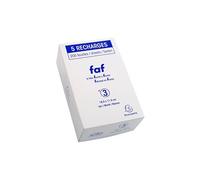 Exacompta - Réf. 12213E - Boîte de 5 recharges de bureau pour bloc FAF de 170 feuilles blanches microperforées détachables - Dimensions 18,5 x 11,5 cm - Format N° 3 - uni blanc