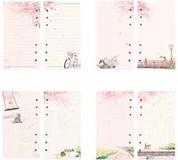 Recharge De Feuilles Mobiles A6 - 80 Feuilles De Papier À 6 Trous - Compatible Avec Les Classeurs Et Les Planificateurs - Papiers De Qualité Supérieure Pour L'école, Le Bureau Et Le Journal [Z903]