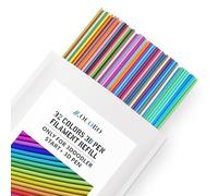 Recharge de filament 3D 32 couleurs pour stylo 3Doodler Start + stylo 3D, filament PCL basse température d'impression de 2,5 mm, 5 pièces de chaque couleur, 15 cm x 5 pièces, total 160 pièces de 2400