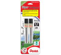 Recharge de mines Pentel Super Hi-Polymer 0,5 mm, fine HB, 144 mines (C505-HB), noires, 12/mines