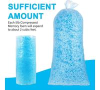 Recharge de mousse à mémoire de forme râpée de 2.3kg, remplissage de sac de haricots de remplacement pour chaise longue, coussin de canapé, oreillers artisanaux BLANC