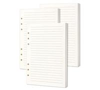 Recharge de Papier, 135 Feuilles Rechargeable Papier Pour Notes, 6 Trous Ligné Papier de Remplissage, pour Carnets de Notes, Croquis, Dessin, A6