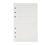 Recharge de papier à lignes format A6 6 trous pour carnet de notes, bullet journal, carnet à croquis, total 200 pages