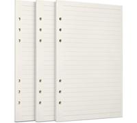 Recharge De Papier A5, 3 Paquets De Papier Épais Rechargeable De 100 G/M², 6 Trous, 135 Feuilles (270 Pages) Pour Classeur À 6 Anneaux, Papier Ligné[Z254]