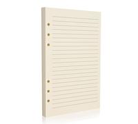 Recharge de papier A5 à 6 trous - 100 g/m² Beige adapté aux stylos plume et stylos gel, feuilles volantes pour classeurs à 6 anneaux, ligné, sans bavure - Journalisation, planification, notes